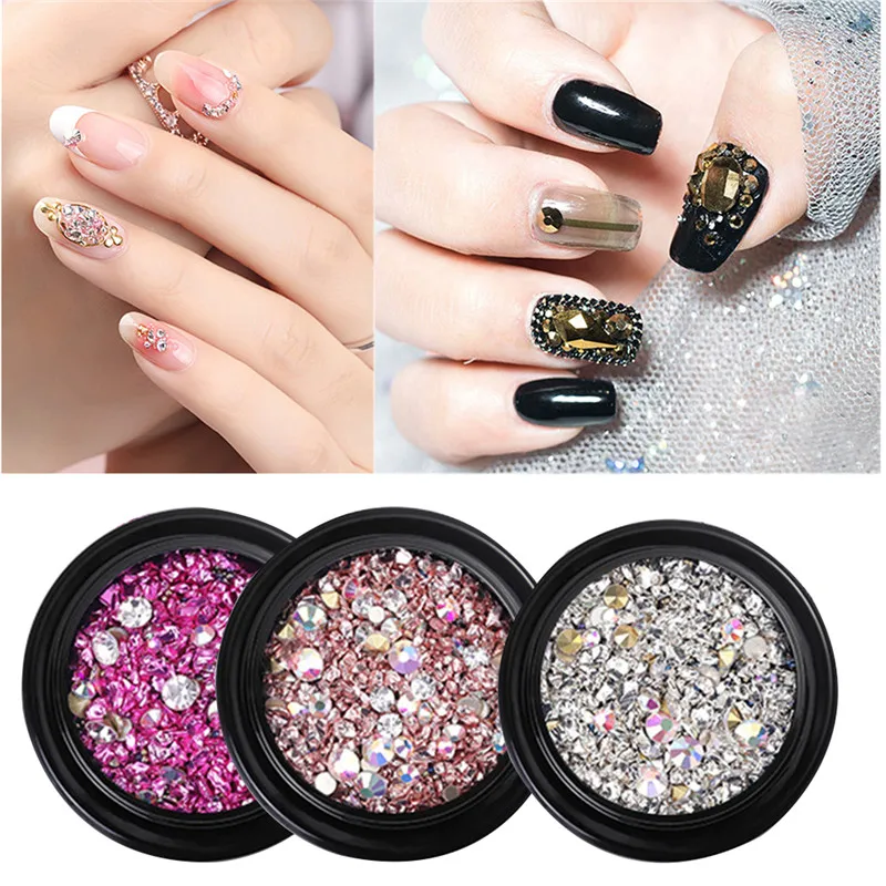 

1pcs Nail Art Jewelry Fashion Design Luxury Mine Black Micro Drill Hybrid Black Boxed Broken Drill Net Red Diamond Crystal Sand