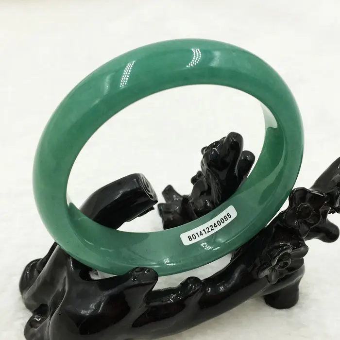 

60mm Certified Grade A Natural Aventurine Emerald Green Jade Bracelet Bangle 095