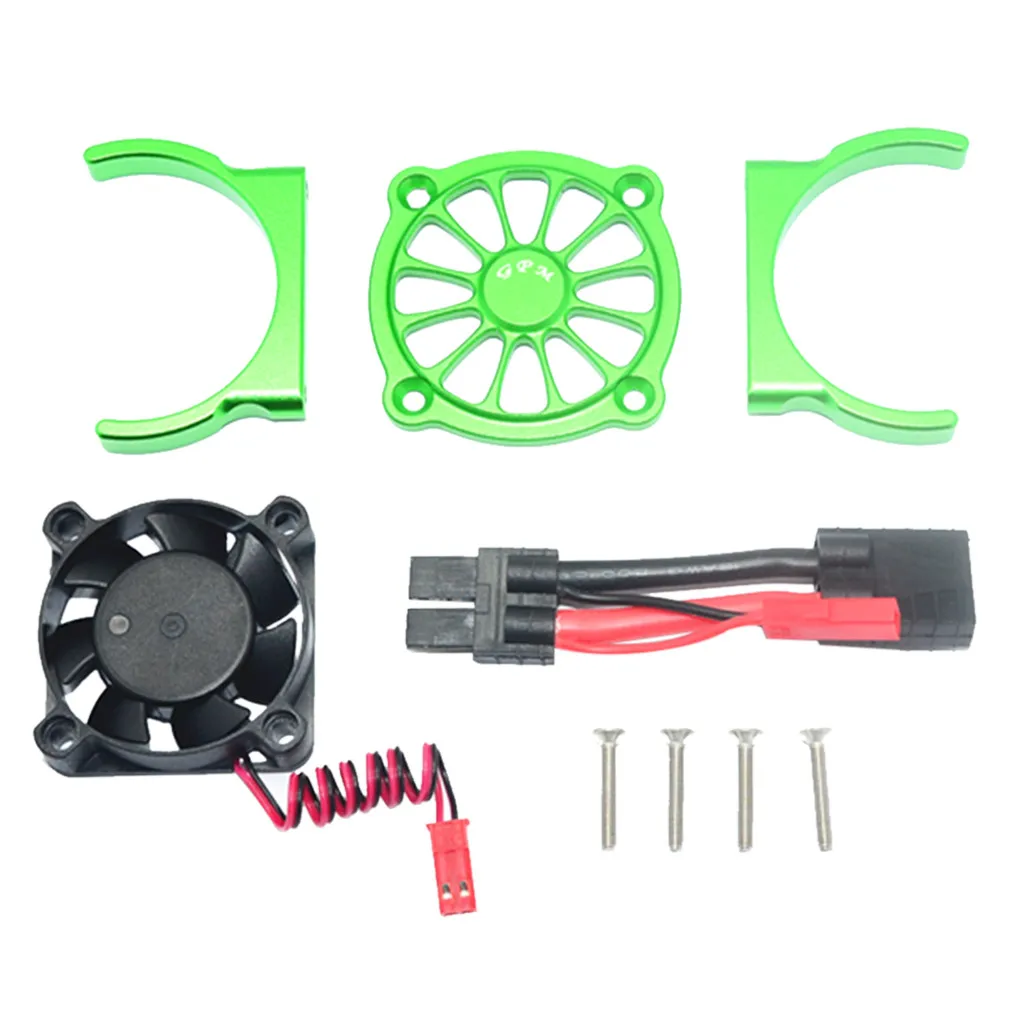 Вентилятор охлаждения двигателя радиатор адаптер для 1/10 TRAXXAS E REVO 2,0 RC части автомобиля многоцветные RC части автомобиля игрушки для chidlren - Цвет: Green
