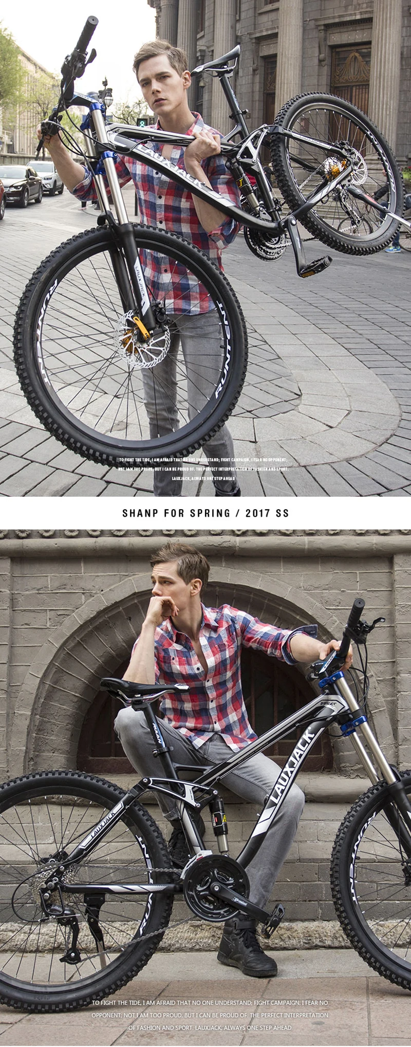 Flash Deal LAUXJACK Mountain Bike Full Suspension Aluminum Frame 24/27 Speed Hydraulic/Mechanic Brake 26" Wheel Shimano Altus 1