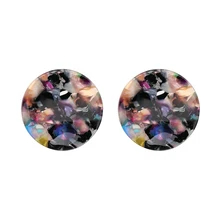 Модные Фирменная Новинка дизайнерские смолы, серьги, модные простые смешанные Цвет круги Для женщин серьги Bijoux