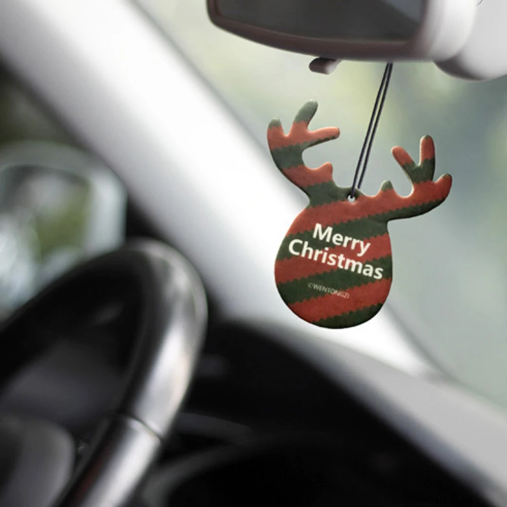 Рождественский подарок, автомобильный освежитель воздуха, милый в форме рога, автомобильный освежитель воздуха, освежитель воздуха в автомобиле, зеркало заднего вида, украшение, автомобильный аромат