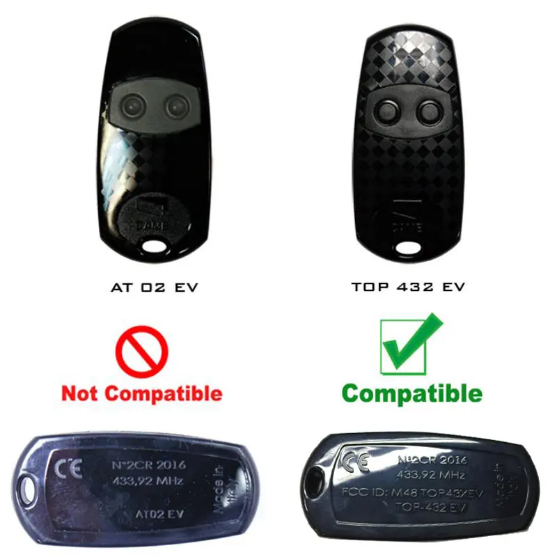 

CAME TOP 432EV Garage Remote Controller transmitter Clone 433MHz
