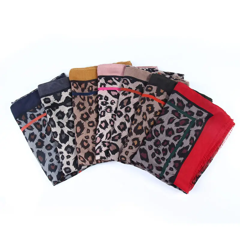  Women Ladies Leopard Print Scarf Wrap Shawls Headband Soft Shawl Long women's scarves handkerchief 