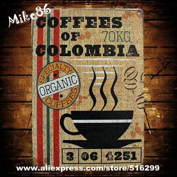 

[ Mike86 ] COFFEES OF COLOMBIA Metal Signs Gift PUB Wall art Painting Poster Bar Craft Decor AA-152 Mix order 20*30 CM