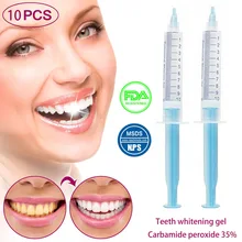 Профессиональный гель для отбеливания зубов-безопасный и нежный, 35% пероксид карбамида, безболезненный, без чувствительности, натуральный мятный вкус 10 шт./лот