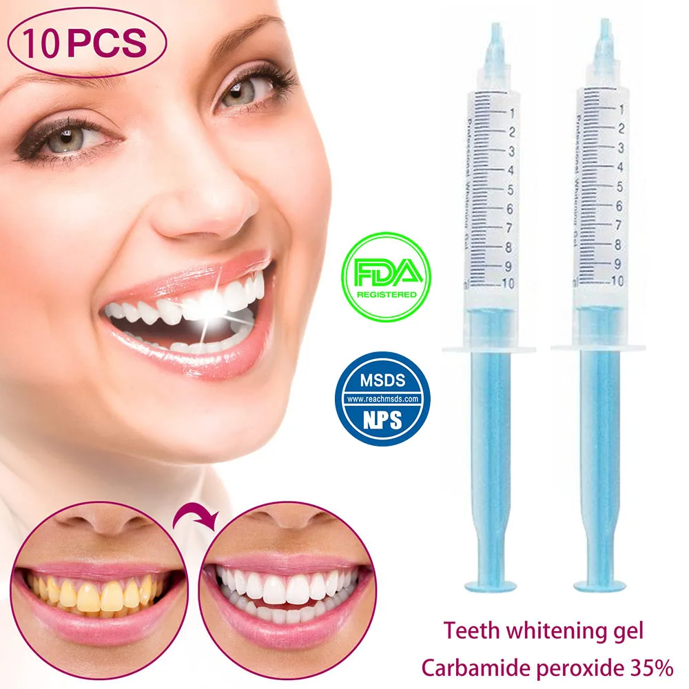 

Pro Grade Teeth Whitening gel - Safe and Gentle, 35% Carbamide Peroxide, Painless, No Sensitivity,Natural Mint Flavor 10pcs/lot