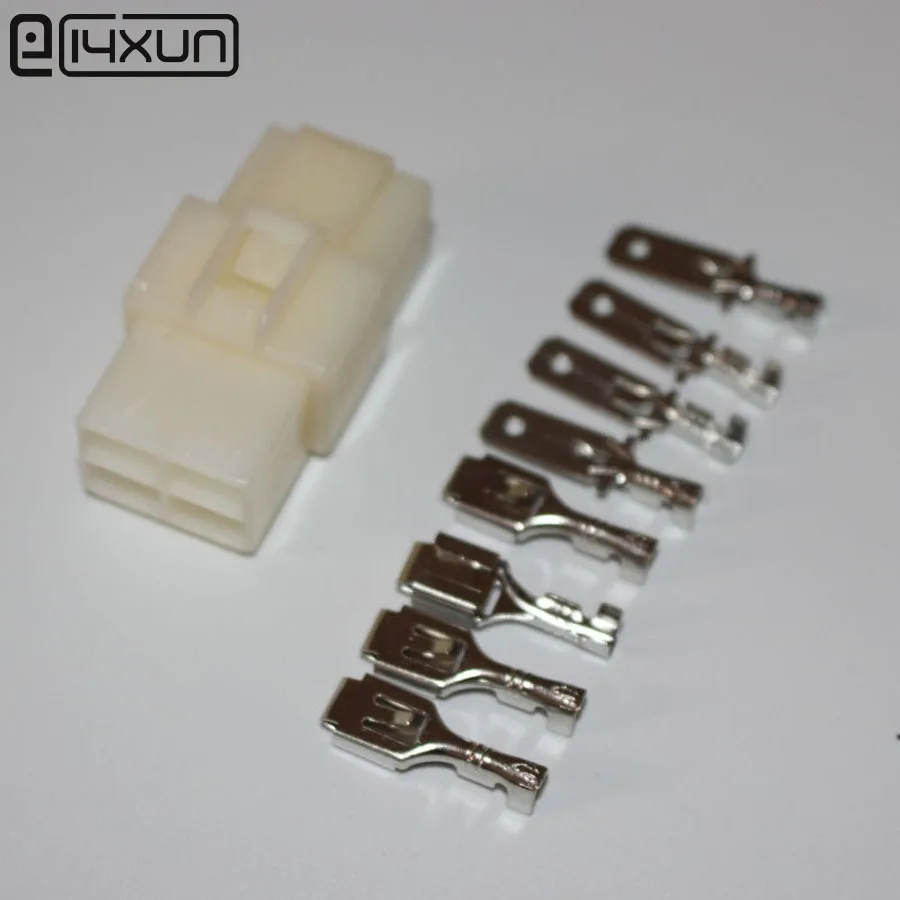 5sets 6.3mm 4pin Electrical Connector Kits, 4P Male and Female socket