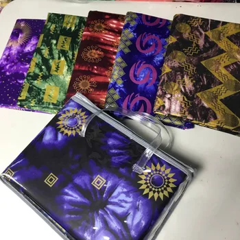 

5pcs/bag Golden Brocade Lace African Guinea Bazin Brode Damask Fabric Beautiful Bazin Fabric BTJ30