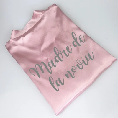 C&Fung Bridal Satin Robe Women Dama de Honor Espanol spanish Wedding Robe Novia Kimono Bride Party Bridesmaid Robes bride robes silk robe