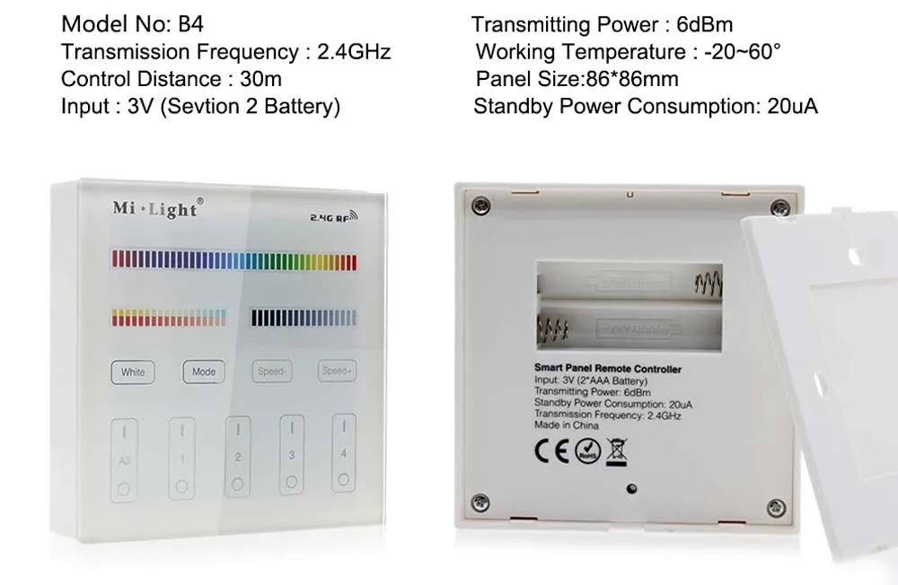 MiLight светодиодные лампы Gu10 4 W RGB + CCT светодиодные лампы + B4 (3 V) удаленного Управление светодиодный осветительный прожектор затемнения свет