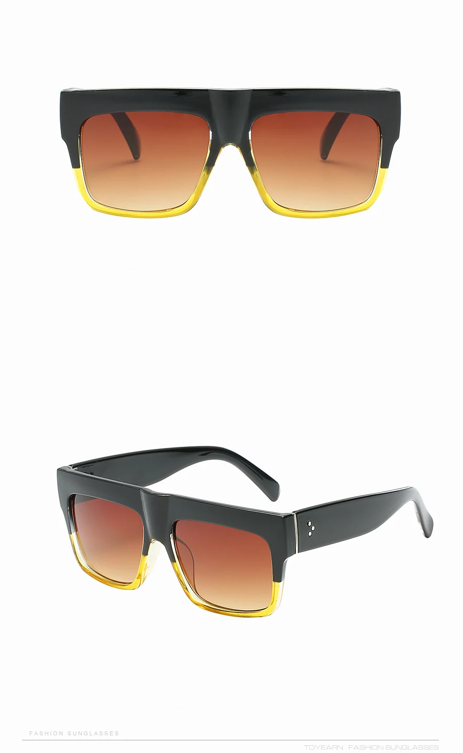 TOYEARN Роскошные брендовые дизайнерские женские Квадратные Солнцезащитные очки женские Ким Кардашьян солнцезащитные очки для женщин винтажные очки с заклепками плоский верх
