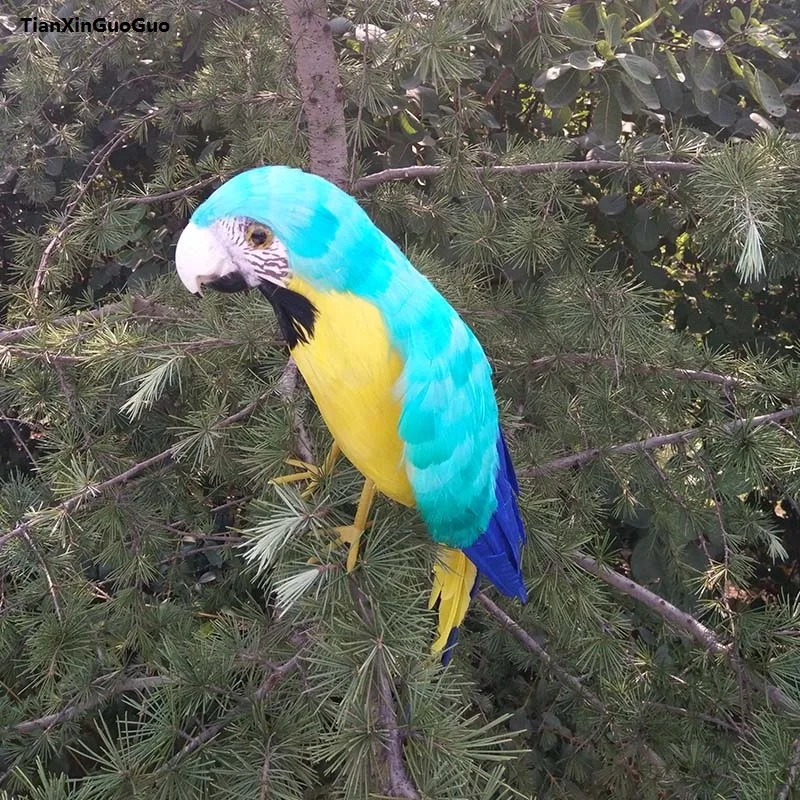 

colourful feathers bird large 42cm simulation parrot bird hard model,home garden decoration gift s1181