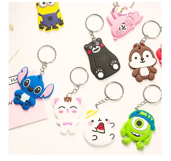 

50pcs/lot 4.5cm Korea Cute Cartoon Bear Melody PVC Key Ring Chains Bag Ornament Hanging Kids Birthday Party Favors Gift