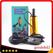 Mini 12V 38MM Electric Water for Diesel Oil Pump Aluminium Alloy Belt Filter Net Submersible Transfer Pump Car Plug 3M