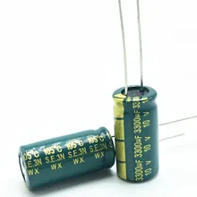 10v 3300 мкФ 10*20 высокочастотный низкоимпедансный алюминиевый электролитический конденсатор 3300 мкФ 10v 20