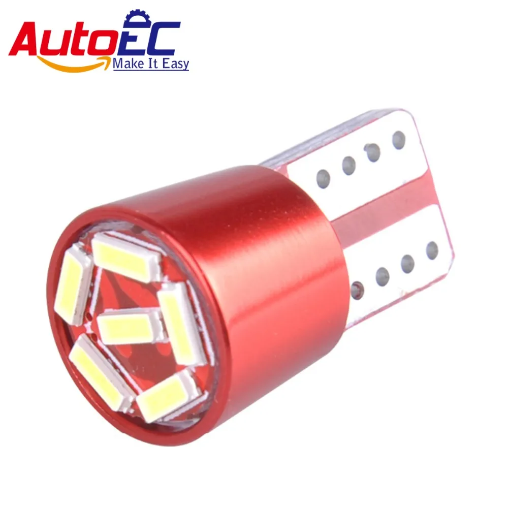 

AutoEC 50pcs T10 3014 Smd w5w 194 168 Canbus no error pure white Wedge Door Instrument Side Bulb Lamp DC 12V #LB146