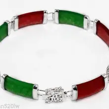 Серебряные ювелирные изделия из африканских бусин набор натуральный богатый натуральный красный драгоценный камень и браслет с зеленым драгоценным камнем 7," дюймовый свадебный широкий королева