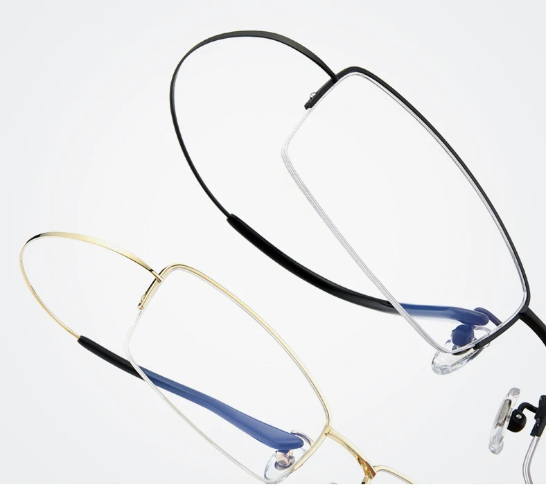 High quality half rim pure titnanium eyeglasses frame,elastic temple