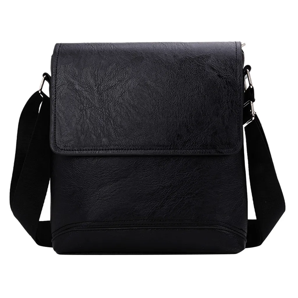 Briefcase Mens Business Bag Briefcase Solid Color Classic Shoulder Bag - Цвет: black