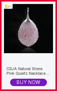 Csja Новое поступление милая бабочка кулон и ожерелье Серебряный цвет крылья розовый натуральный камень кварцевые кристаллы женские ювелирные изделия F769