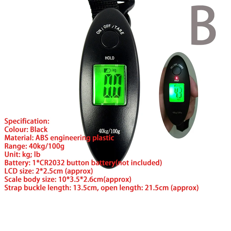 Карман ручные весы 50 кг/10g ЖК-дисплей дисплей цифровые электронные ручной крюк балансировочное Взвешивание с Подсветка 20% DT6 - Цвет: a2
