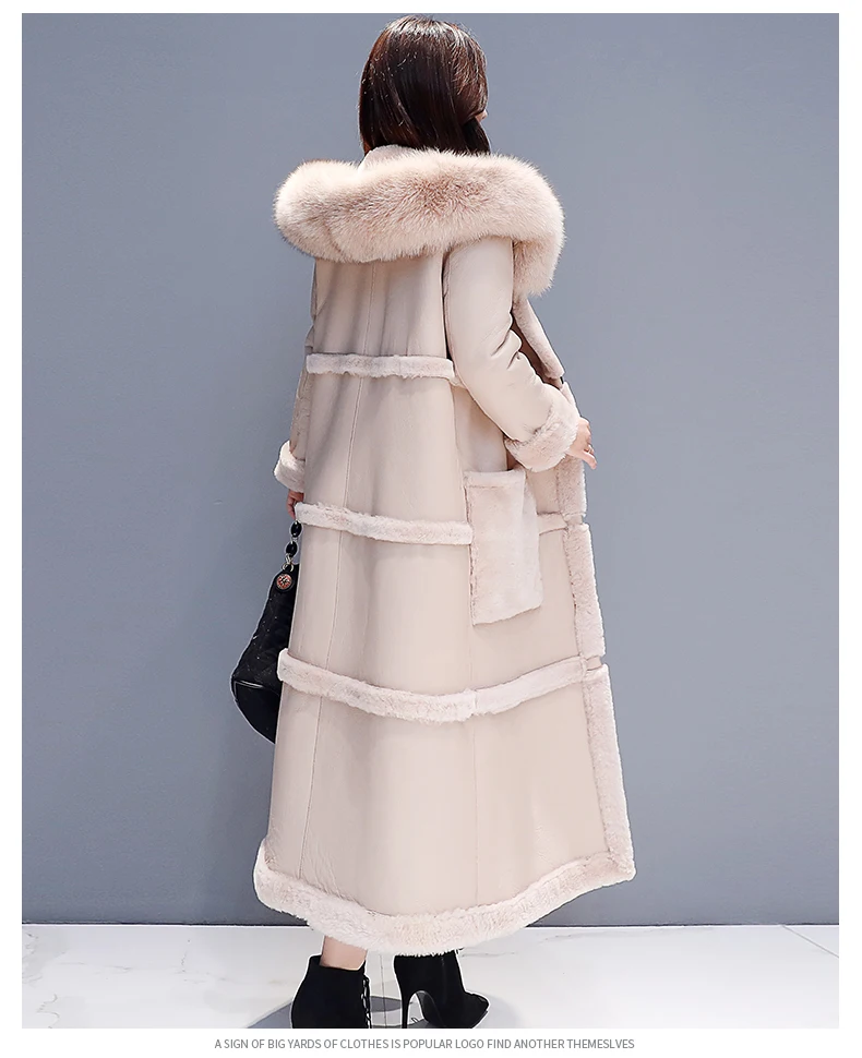 Женское плотное теплое зимнее пальто Новое модное женское однобортное с капюшоном длинное пальто из овечьей шерсти высокого качества верхняя одежда
