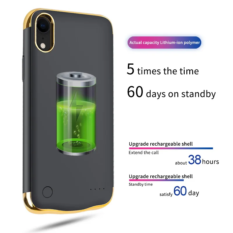 Výprodej 6000mah Nabíječky baterií Nabíjecí Power Bank Nabíjení Kryt Tenký Pokovování nárazuvzdorný Pro iPhone XS MAX Freeshipping