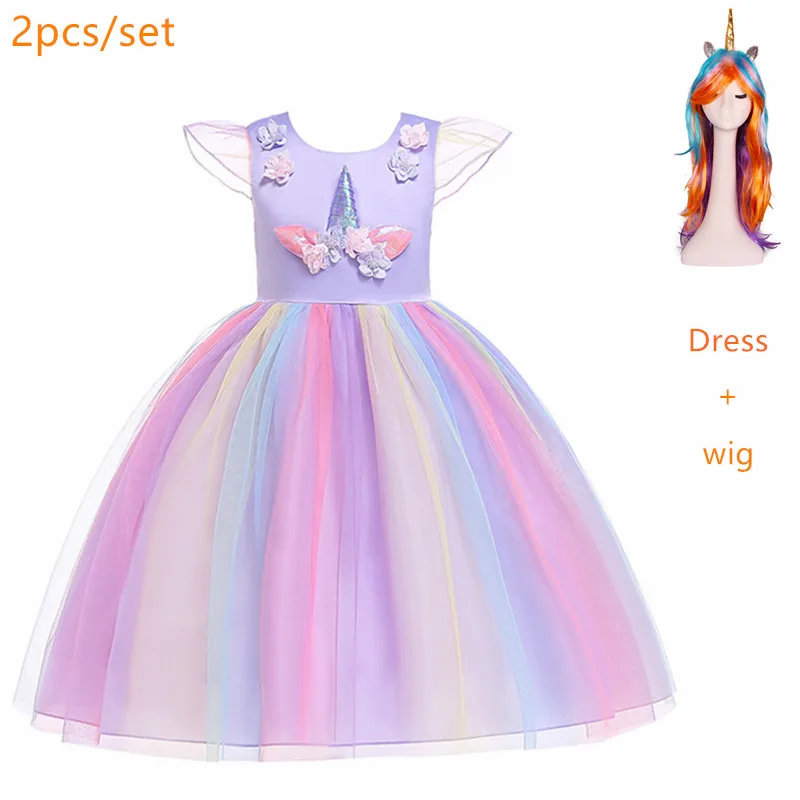 

Flower Girls cosplay Unicorn Dress Children's day Princess Girls Birthday Party Dress Children Kids Carnival Unicorn Costume