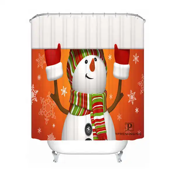 Shower Curtain Пользовательские горы Рождественский Снеговик Водонепроницаемый душ Шторы Главная Ванна Ванная комната s крючки полиэфирной ткани Multi Sizes180509-40 - Цвет: Shower Curtain