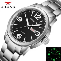 Ailang Элитный бренд календарь Для мужчин S Часы модные Военная Униформа Водонепроницаемый нержавеющая сталь кварцевые часы Для мужчин Relogio