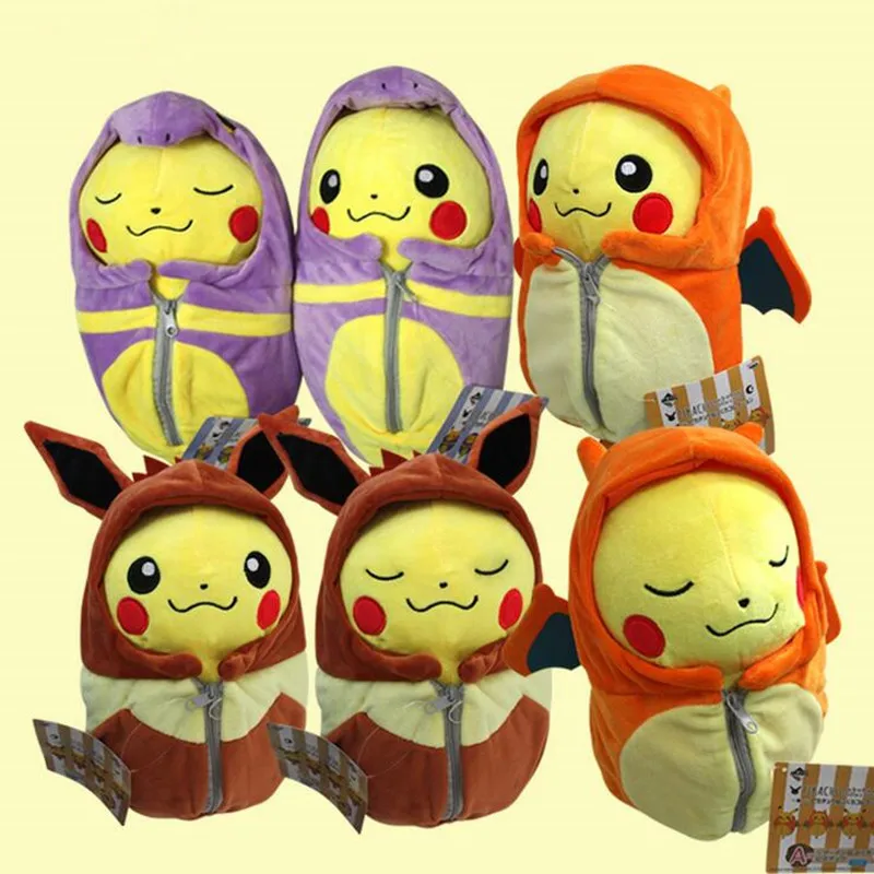 

Cartoon Pikachu Plush Toys Dolls Cosplay Charizard Ekans Sleeping Bag Cartoon Fashion Plush Toys 20cm