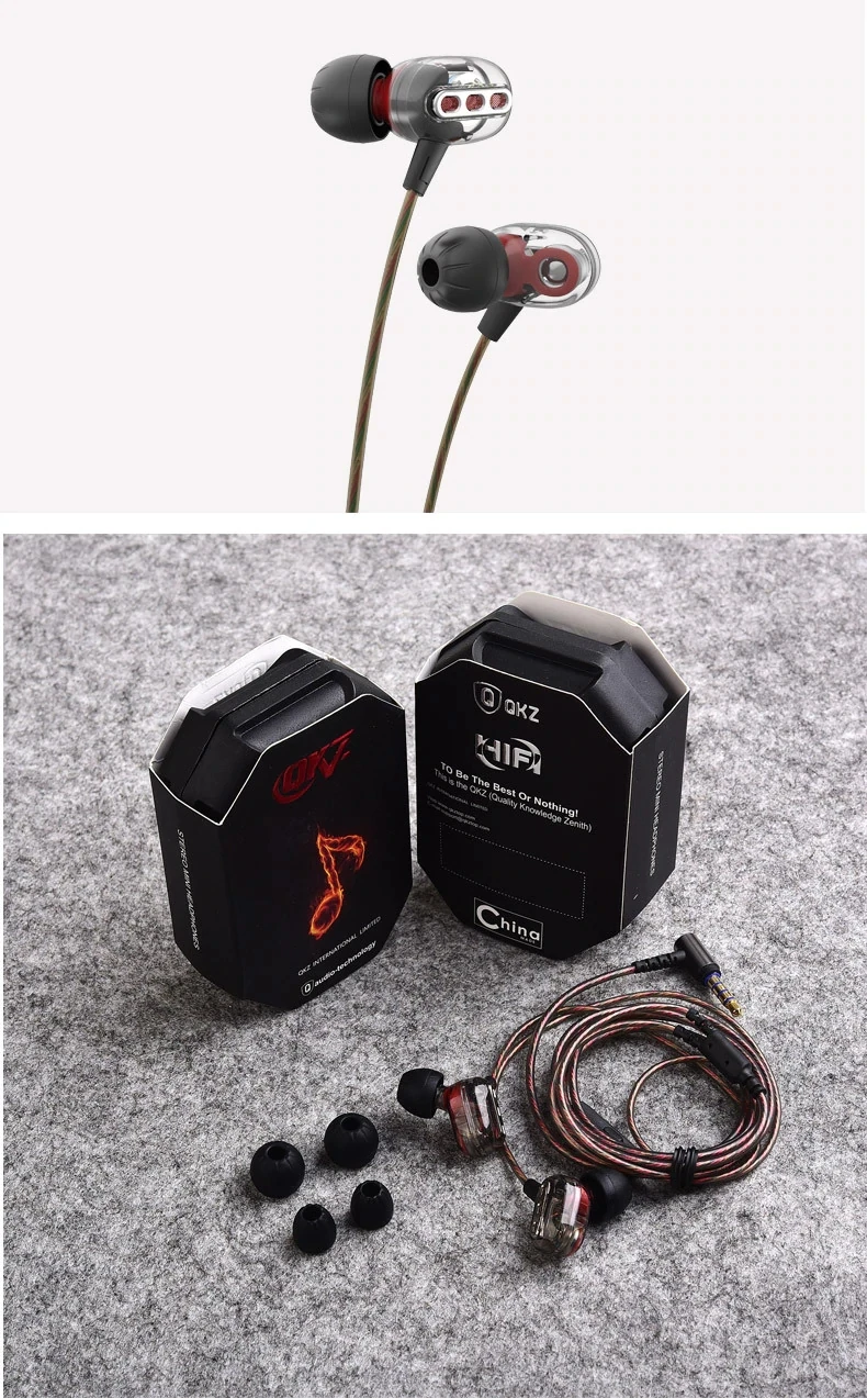 Genuine New Original QKZ KD8 Double Unit Drive In Ear Earphone Bass Subwoofer Earphone HIFI DJ Monito Running Sport Earphone (4)
