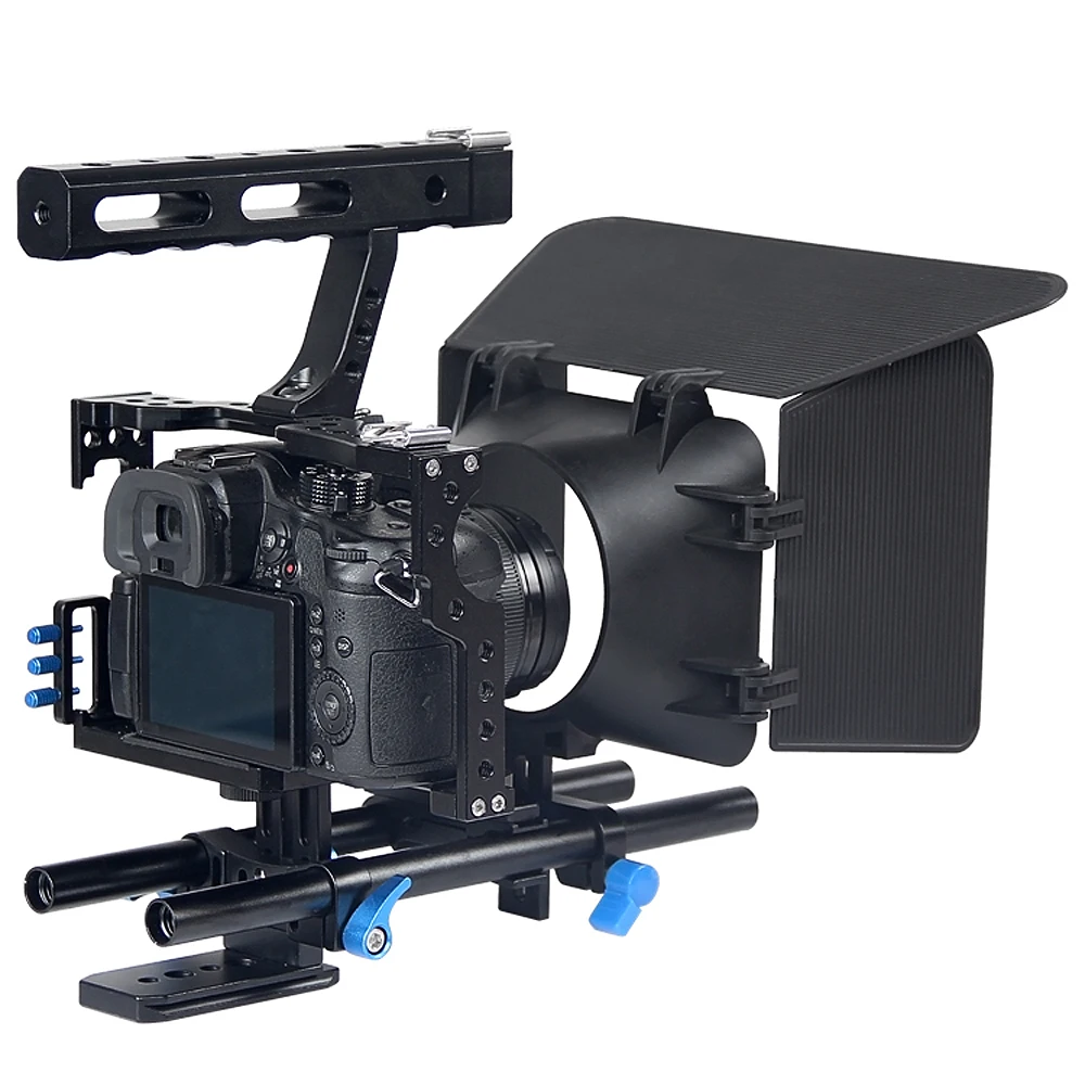 Professional Handle DSLR Rig Stabilizer Video Camera Cage/Follow Focus/Matte Box Kit For Sony A7S A