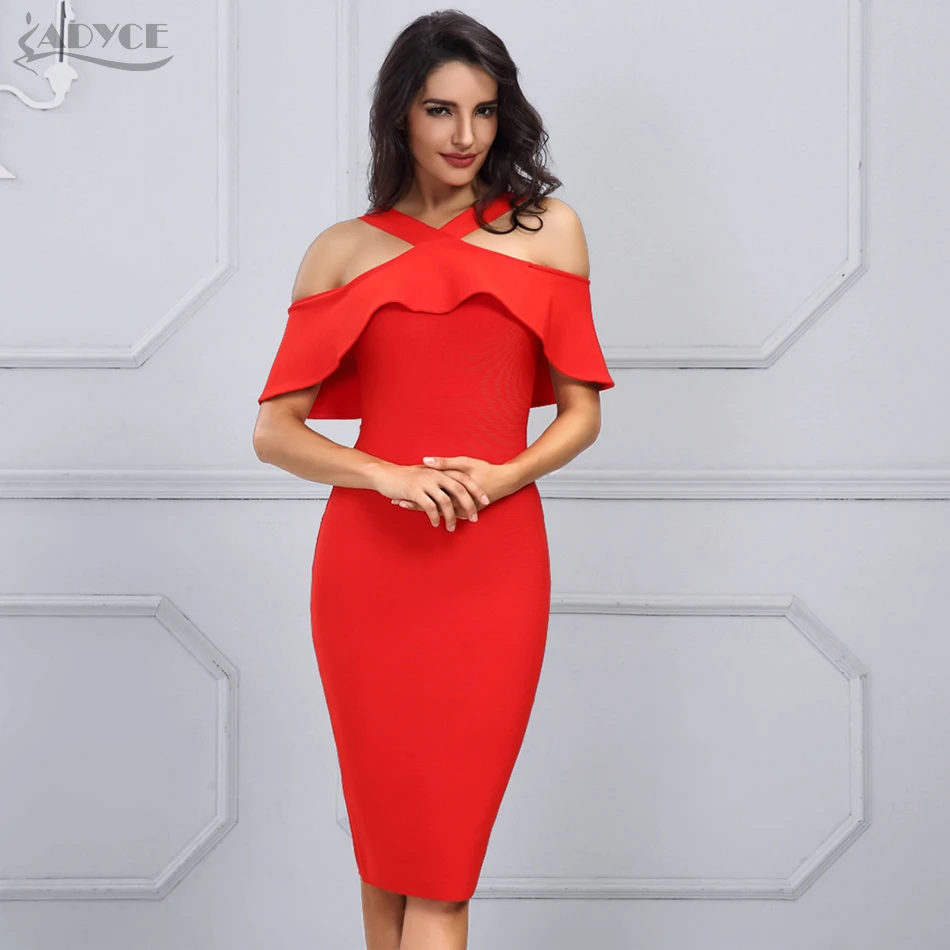 Adyce Women Bandage Dress Vestidos 2018 New Celebrity Party Dress Red Black White Ruffles Dress Patchwork Off the Shoulder Dress Adyce Women Bandage Dress Vestidos 2018 New Celebrity Party Dress Red Black White Ruffles Dress Patchwork Off the Shoulder Dress