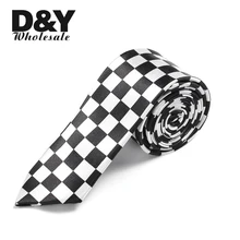 Лидер продаж 2 дюйма широкий пояс мода "белый черный клетчатый/плед" Узор Галстук тканый классический узкий галстук Для Мужчин's вечерние галстуки X-MAS подарок
