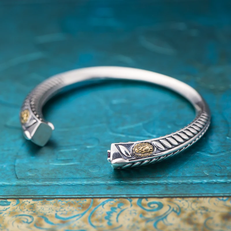 New Arrival classic 925 Sterling Silver leaf Bangle Charm Adjustable