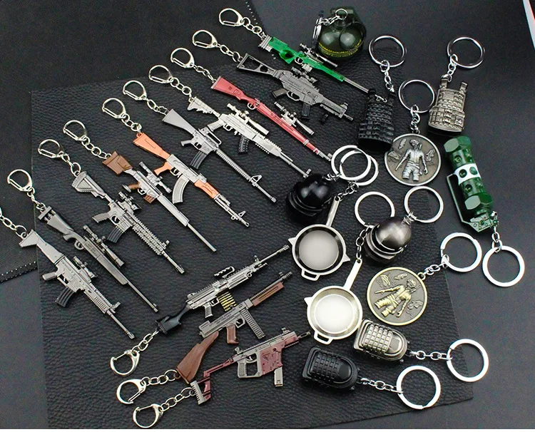 Jedi Great Escape Game Metal 98K Sniper Gun AWM Rifle Model Keychains Pendant Fashion Jewelry
