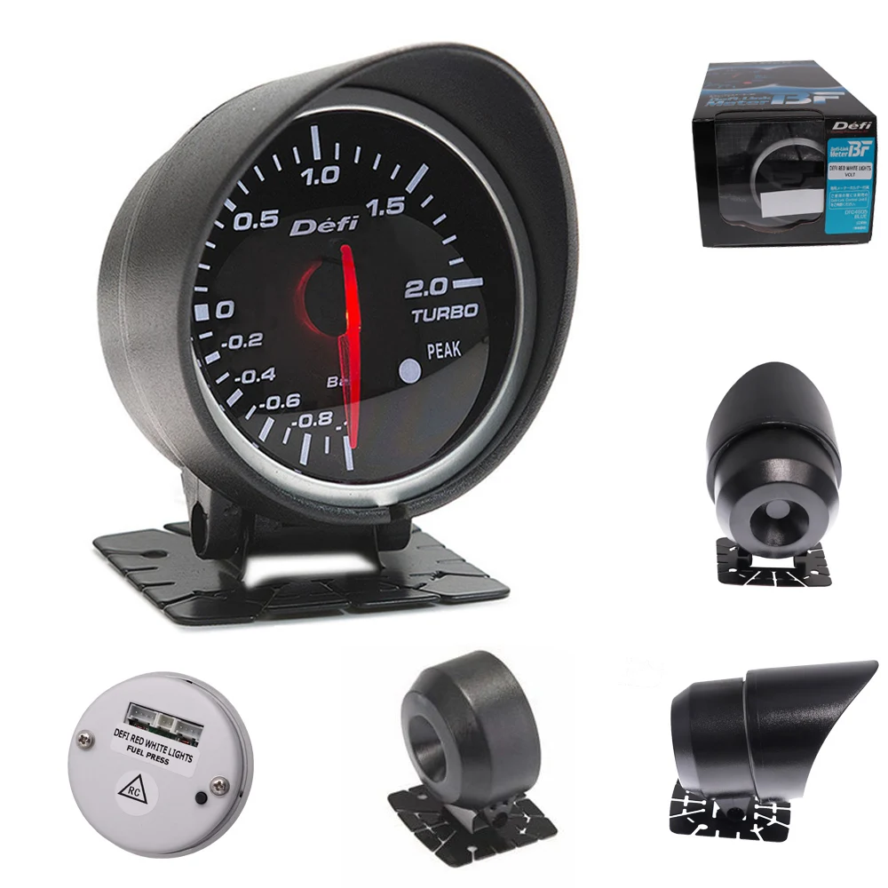 

Df Advance 2.5Inch Car Gauge White&Red LED Light Tachometer Voltmeter Water Temp Oil Temp Turbo Oil Press Fuel Press Auto Gauge