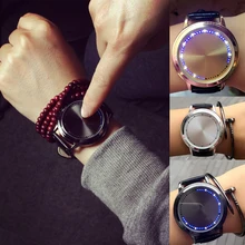 1pc Minimalist leather strap waterproof LED watch men women couple wristwatches unisex smart electronics casual clocks hot H4