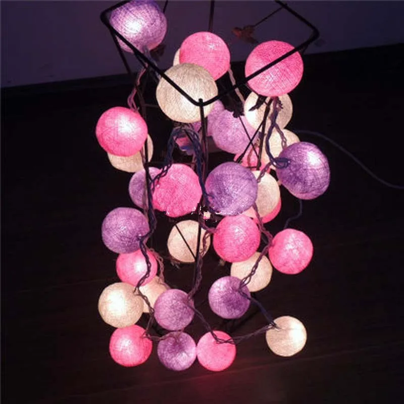 

35/20/10 Cotton BALLs Guirlande lumineuse Fairy String Lights Christmas Garland Banquet Home Patio Wedding Romantic Decoration