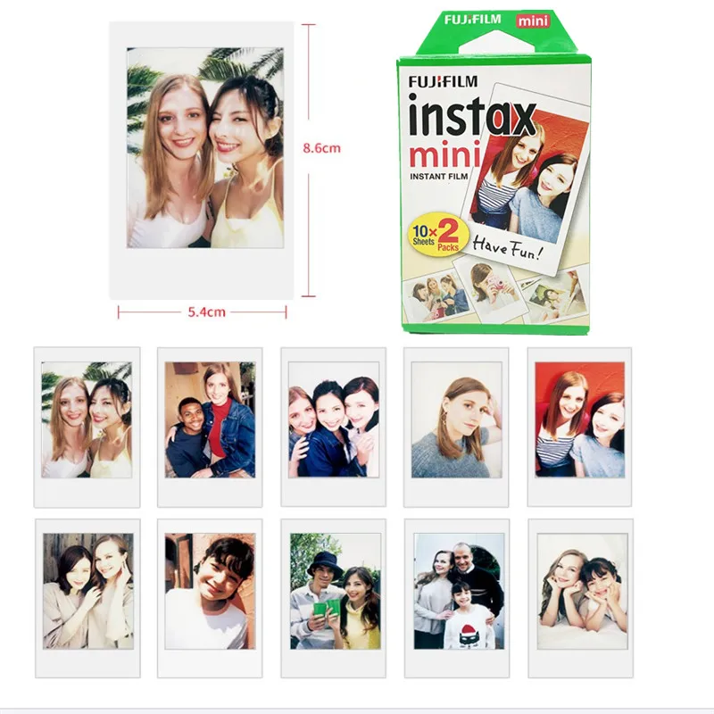 Пленка Fujifilm Instax Mini 10 20 30 40 50 60 100 листов 3 дюйма для мини 9 Polaroid FUJI Instant Photo camera mini 9 8 7s 70 90