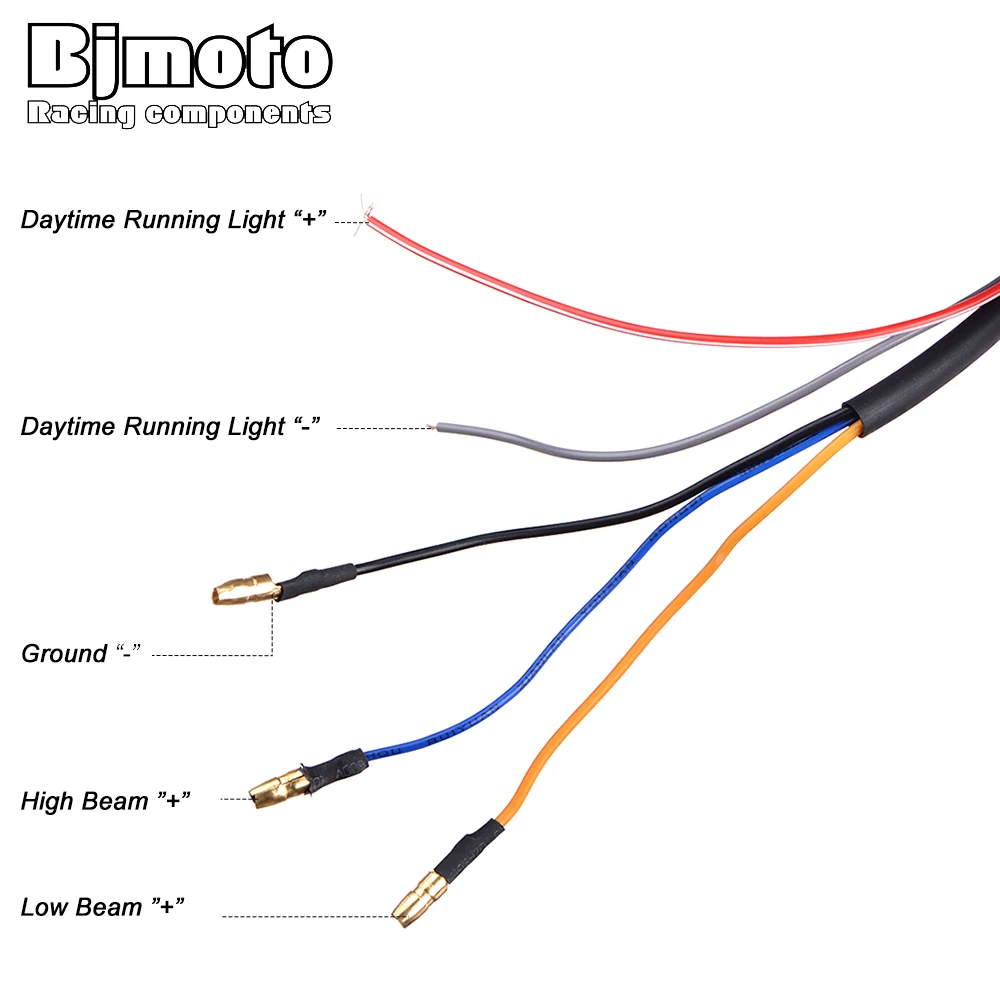 BJMOTO 6," светодиодный фонарь для мотоцикла Hi& Lo, лампа для фар DRL с ангельским кольцом для Harley Sportster, кафе, Racer Bobber