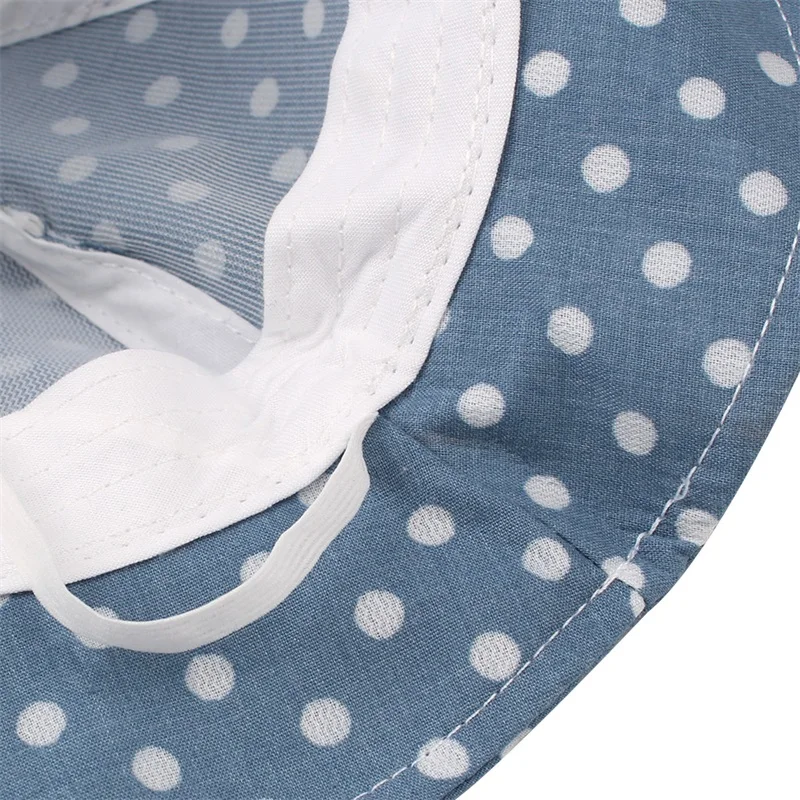 Polka Panama Baby Hat For Girls Cute Rabbit Ears Girls Cap Summer Beach Sun Hat Dots Baby Girls Bucket Hat Baby Girls Clothing (9)
