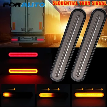 

FORAUTO 2Pcs Car Rear Tail Light Stop Flowing Turn Signal Brake Lamp LED ATV Truck Trailer Lights 12/24V Turn Indicator Lamps