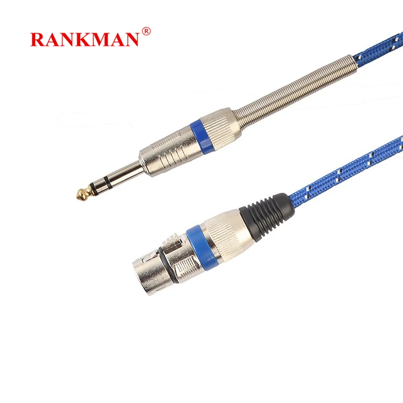 

Rankman 6.35 to XLR Microphone Cable Cord XLR Female to 6.35 Jack Male Audio Cable for Microphone Speaker