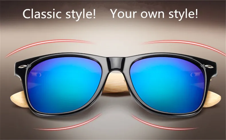 New Classic Bamboo Sunglasses Men and Women Travel Goggles Retro Wooden Legs Glasses Fashion Brand Design Sunglasses man