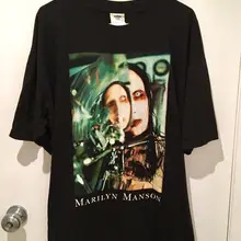 Vintage 1997 Marilyn Manson hermosa gente camiseta muy rara gran oferta mangas niño algodón hombres camiseta top tee