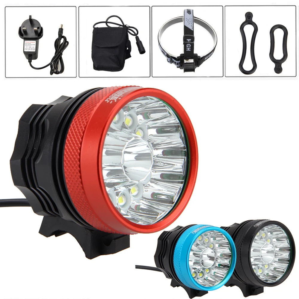 Clearance Rechargeale 30000LM 14x XM-L T6 LED Bicycle Bike Lights Head Light Torch Lamp +6*18650 Battery + Headband 1