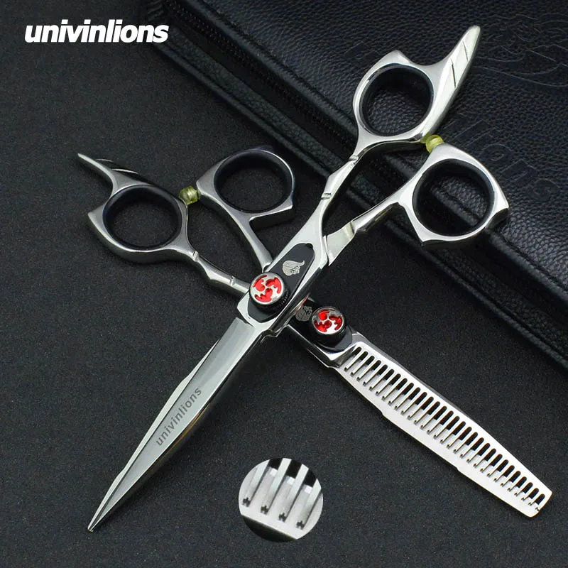 

univinlions 6" professional haircut scissors hairdressing kits hot salon shears for barber scissors japan hairdressing scissors